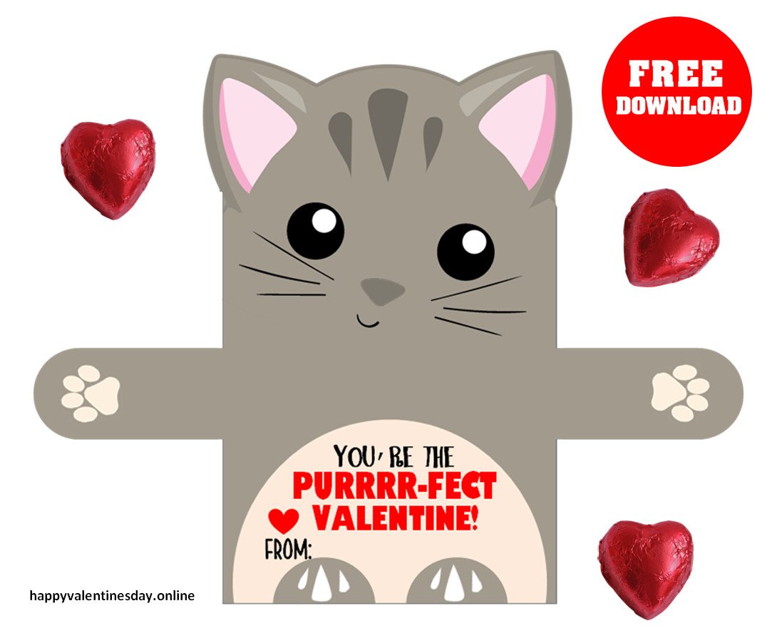 Funny Cat Valentines Day Cards / Funny I Like You More Than Cats